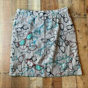 White stuff plus size womens gray knee length skirt with glasses -12